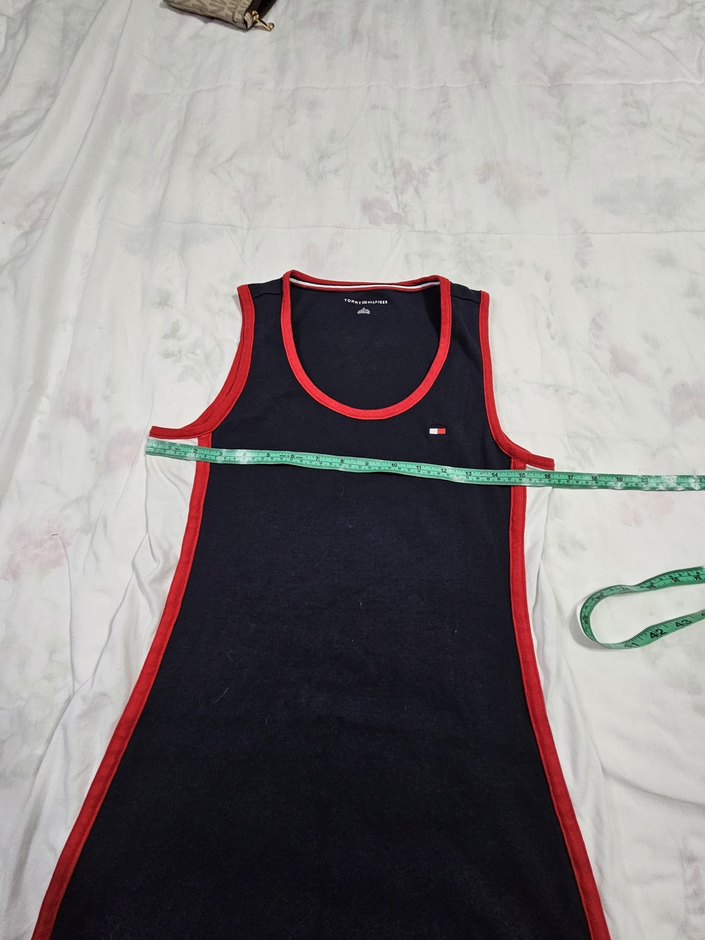 Tommy Hilfiger Navy Tank Top with Red and White Trim - Picture 4 of 7